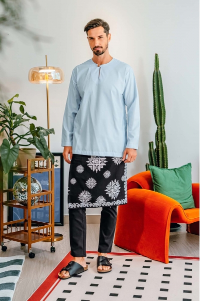 TUSCA MEN | Leon Long Sleeves Classic Kurta in Sky Blue TUSCA MEN | Leon Long Sleeves Classic Kurta in Sky Blue